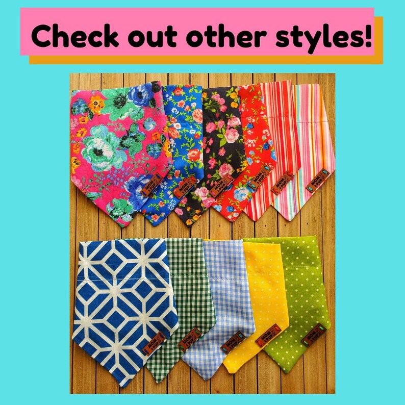 Over the Collar Dog Bandana and Scrunchie Set Dog Bandana Etsy