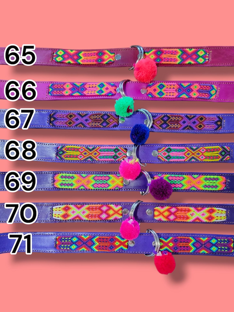STORT mexikanskt hundhalsband - Läderhundhalsband, Tribal Hunddollar, Mexikanskt hundhalsband, Aztekiskt hundhalsband, Boho hundhalsband, Boho hund bild 14