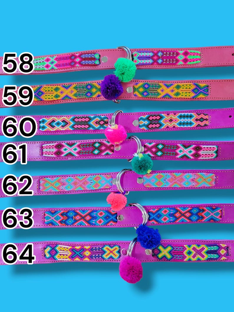 STORT mexikanskt hundhalsband - Läderhundhalsband, Tribal Hunddollar, Mexikanskt hundhalsband, Aztekiskt hundhalsband, Boho hundhalsband, Boho hund bild 13