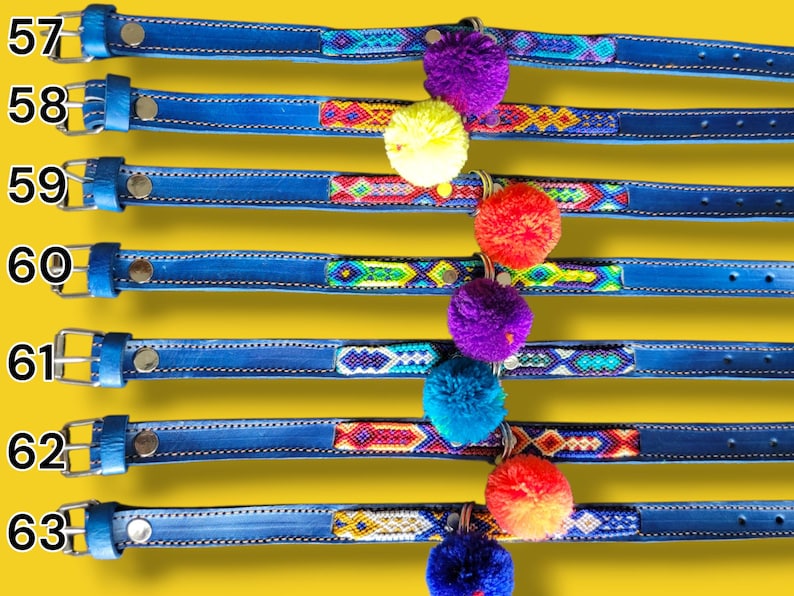 SMALL Mexican Pet Collar - Leather Dog Collar, Tribal Dog Dollar, Mexican Dog Collar, Aztec Pet Collar, Boho Dog Collar, Bohemian Dog image 13