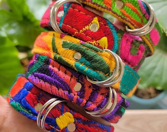 LITEN Handgjord broderad hundhalsband, blommig mexikansk halsband, boho hundhalsband