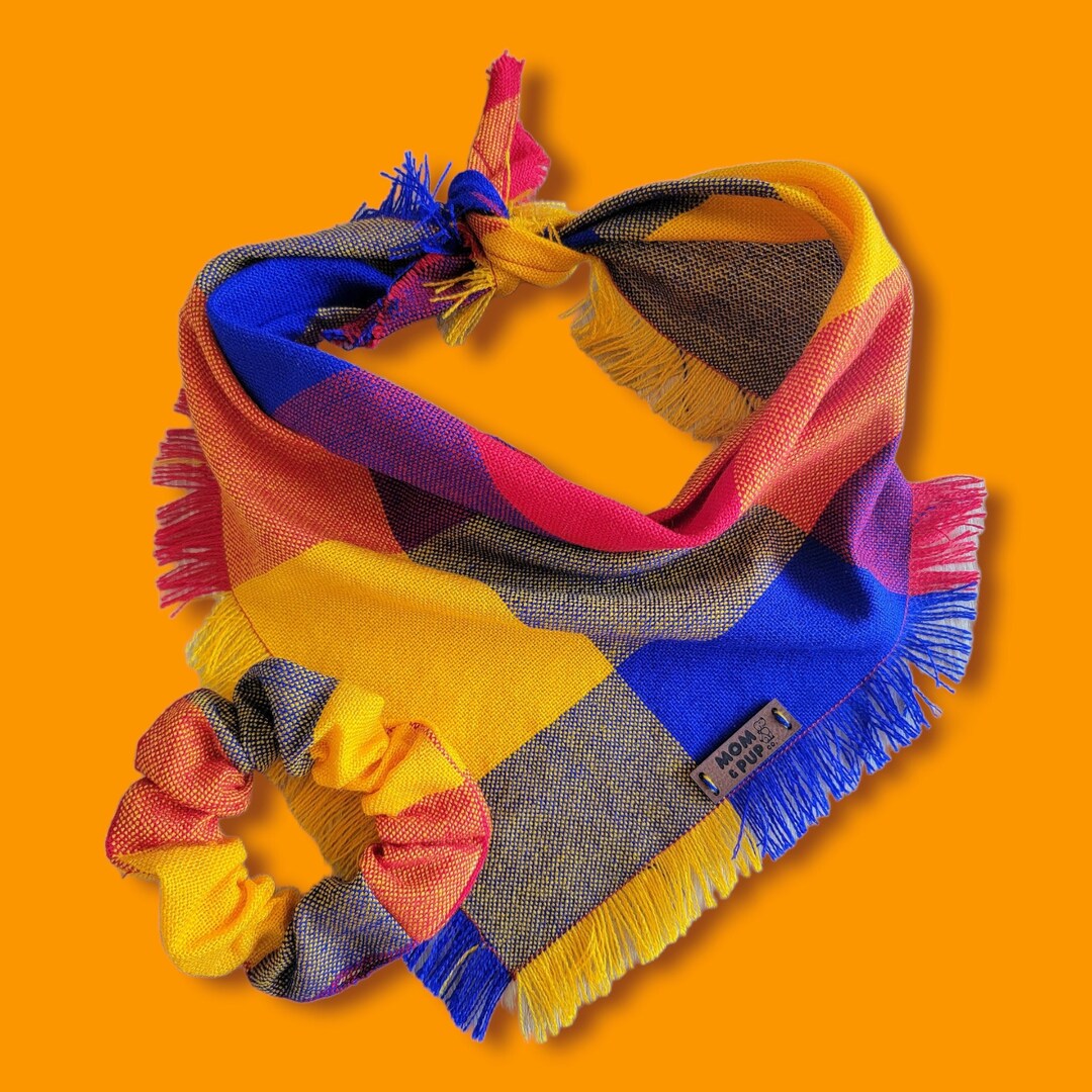 Dog Bandana Tie on Bandana Plaid Dog Bandana Boy Dog Etsy