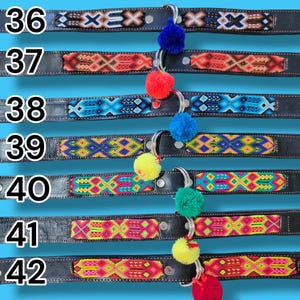 STORT mexikanskt hundhalsband - Läderhundhalsband, Tribal Hunddollar, Mexikanskt hundhalsband, Aztekiskt hundhalsband, Boho hundhalsband, Boho hund bild 10