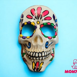 Máscara del Día de Muertos - Máscara Mexicana, Máscara de Cráneo, Máscara del Día de Muertos, Máscara Pintada a Mano, Máscara de Halloween, Decoración de la Puerta del Cráneo, Máscara de Cráneo de Azúcar