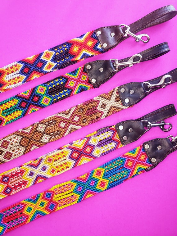 2" Dog Leash - Lightweight Dog Leash, Handwoven Dog Leash, Waterproof Leash, Leather Dog Leash, Cute Dog Leash, Short Dog Leash, Boho Leash