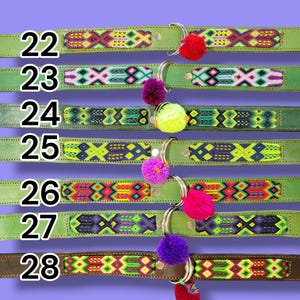 STORT mexikanskt hundhalsband - Läderhundhalsband, Tribal Hunddollar, Mexikanskt hundhalsband, Aztekiskt hundhalsband, Boho hundhalsband, Boho hund bild 8