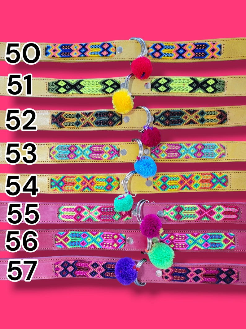 STORT mexikanskt hundhalsband - Läderhundhalsband, Tribal Hunddollar, Mexikanskt hundhalsband, Aztekiskt hundhalsband, Boho hundhalsband, Boho hund bild 12