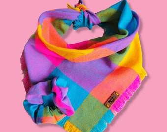 Summer Dog Bandana - Puppy Bandana, Tie On Bandana, Plaid Bandana, Boy Dog Bandana, Girl Dog Bandana, Large Dog Bandana, Summer Cat Bandana