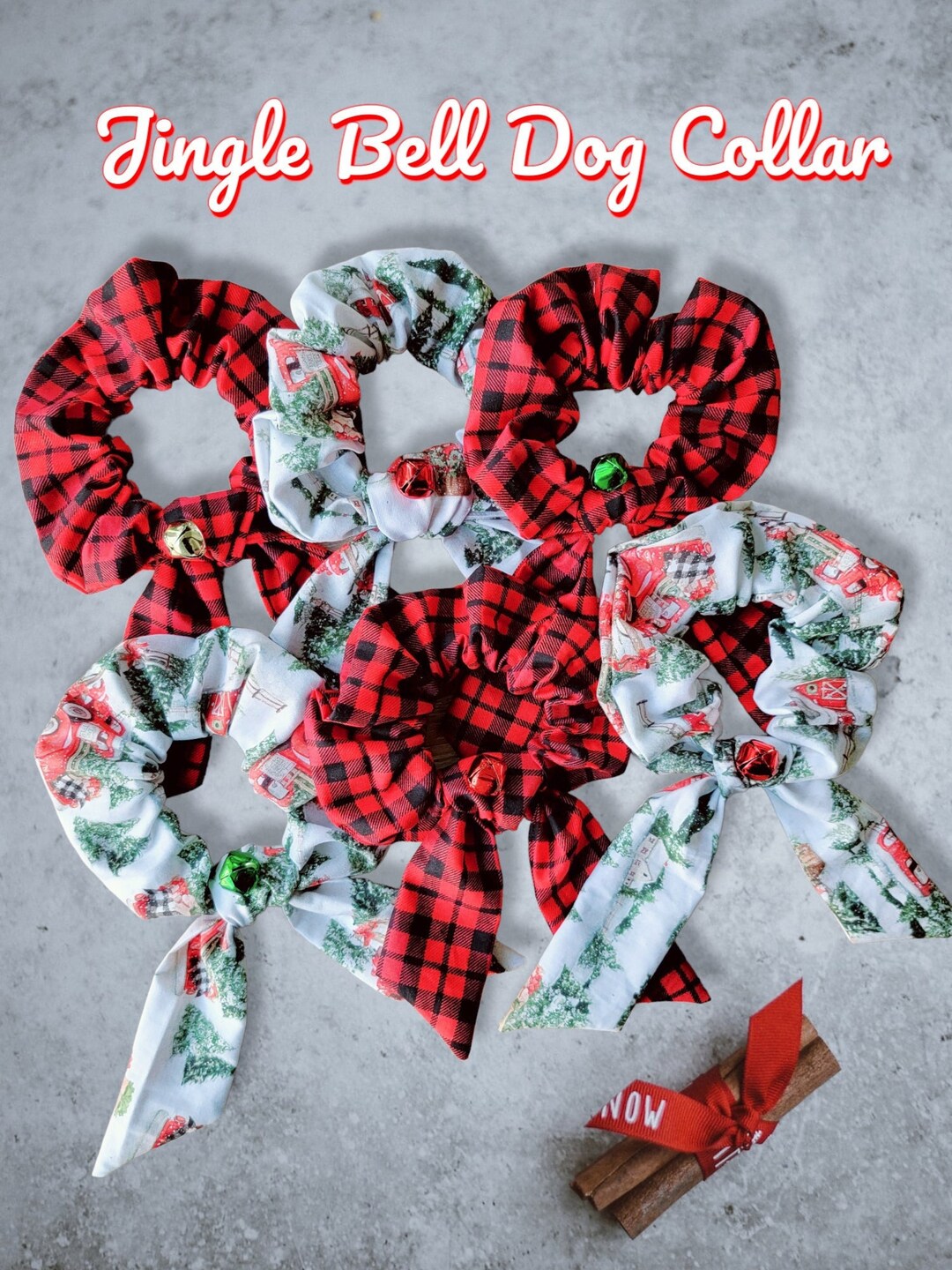 Jingle Bell Dog Collar Christmas Puppy Bow Holiday Dog Bow Etsy