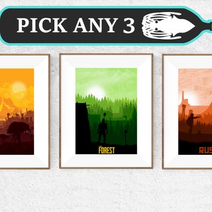 For Him A3 Video Game Art Minimalist For Her Video Game Poster Gaming Gift The Forest Game Poster Print A4