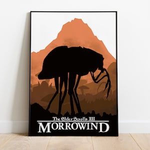 Morrowind Poster Print, Skyrim, The Elder Scrolls, Video Game Poster, Video Game Art, Gaming Gift, Minimalist, For Him, For Her, A4, A3