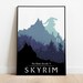 Skyrim Poster Print, The Elder Scrolls, Video Game Poster, Video Game Art, Gaming Gift, Minimalist, For Him, For Her, A4, A3