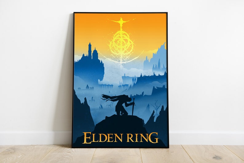 Elden Ring Poster Print,  Video Game Poster Art, Gaming Gift, Dark Souls, Minimalist, A4, A3 