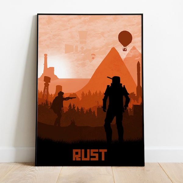 Rust Game Day Poster Print, Video Game Poster, Video Game Art, Gaming Gift, Minimalist, For Him, For Her, A4, A3