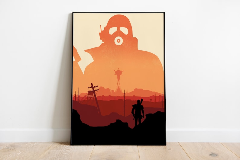 New Vegas Poster Print, Fallout, Video Game Poster, Video Game Art, Gaming Gift, Minimalist, For Him, For Her, A4, A3 