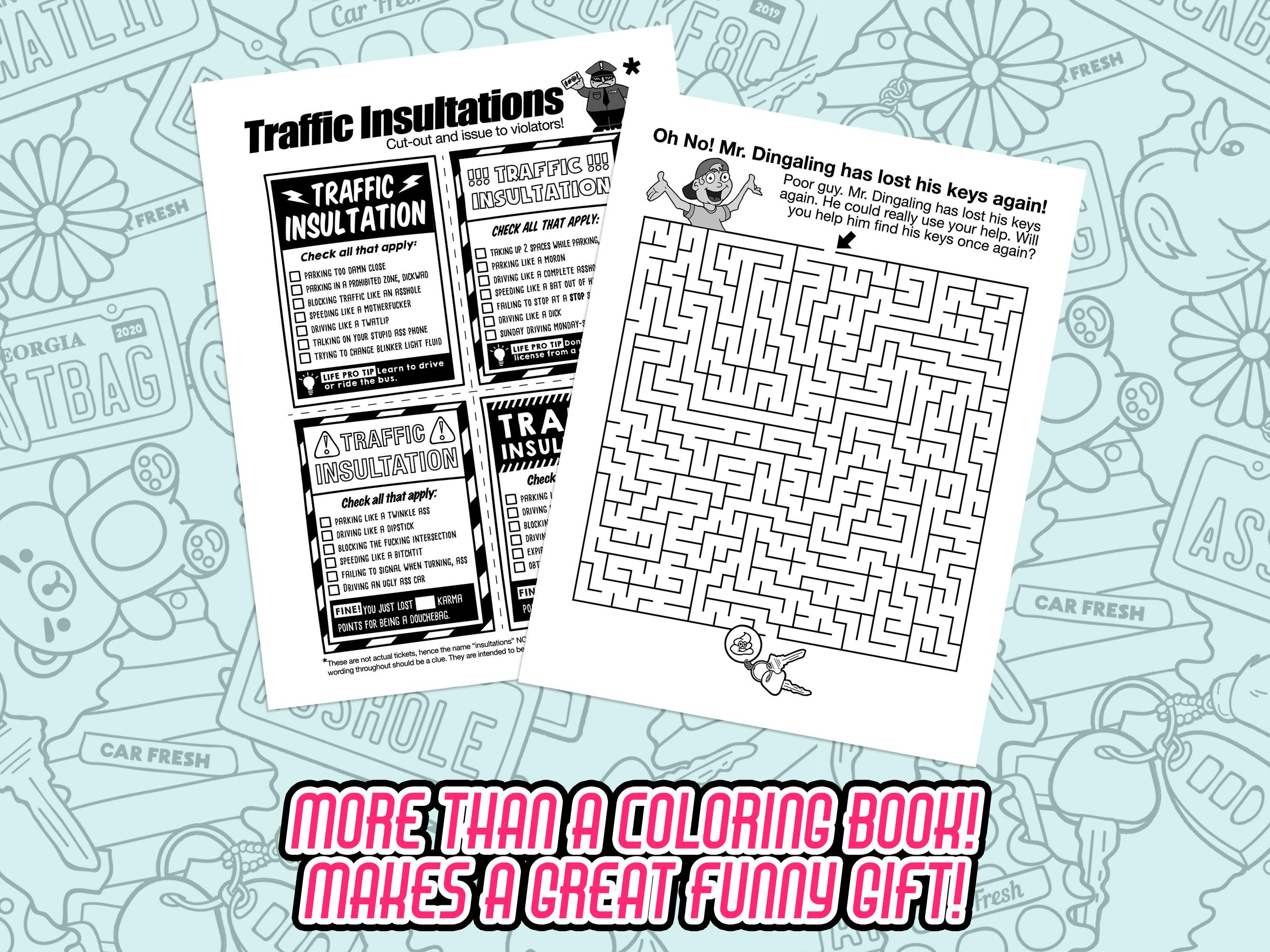 Destress From Road Rage! Swear Word Adult Coloring & Activity Book ...