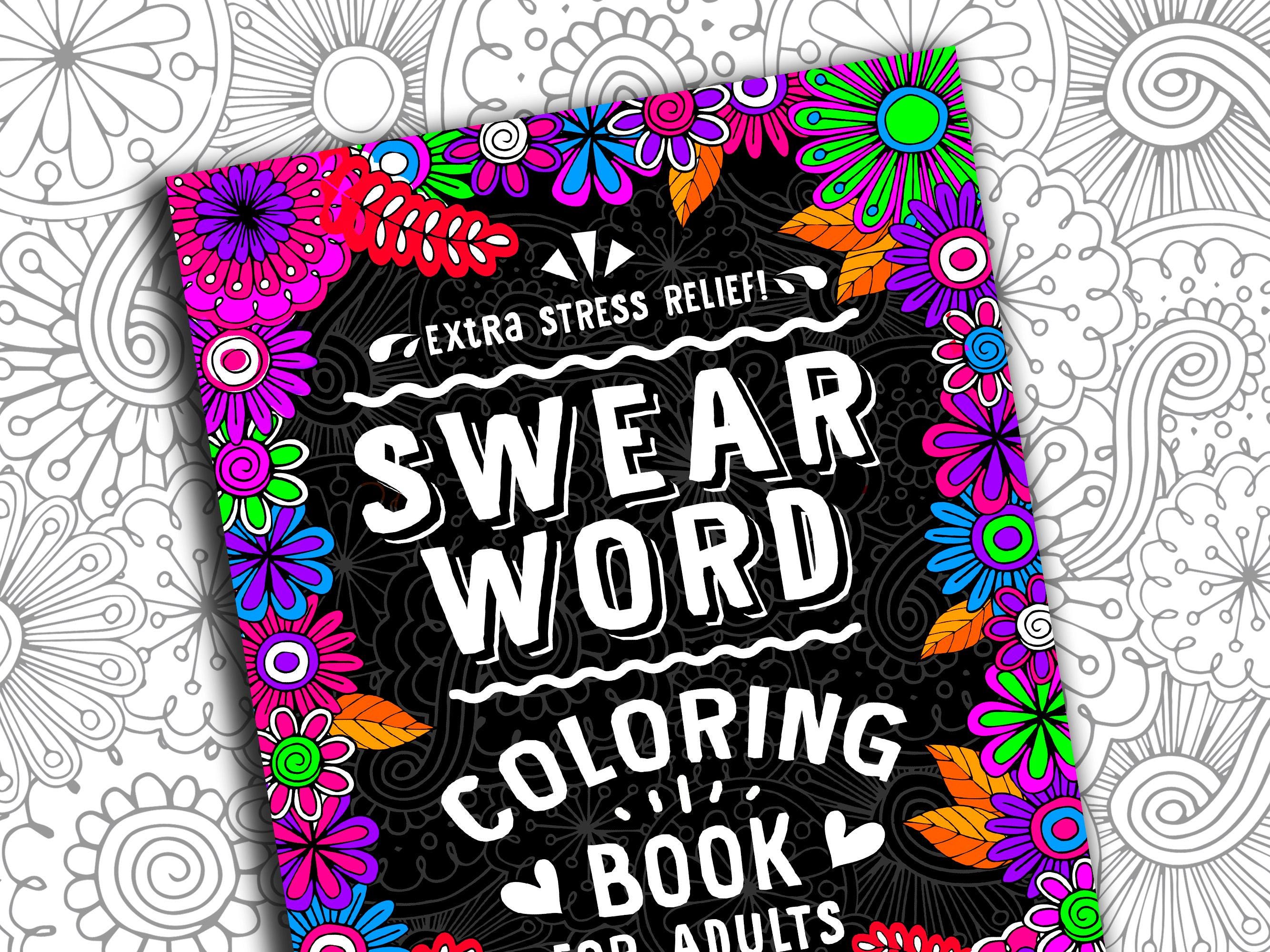 Libro de colorear para adultos con palabrotas (PDF digital): antes Just Calm the F*ck Down