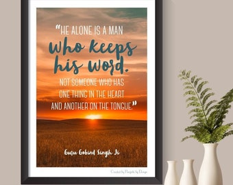 Keeps His Word – Inspiring Quote (Guru Gobind)