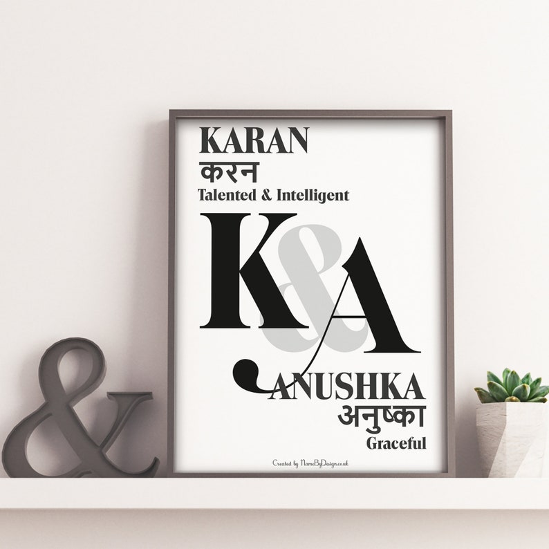 Hindi Two Name Poster Bespoke