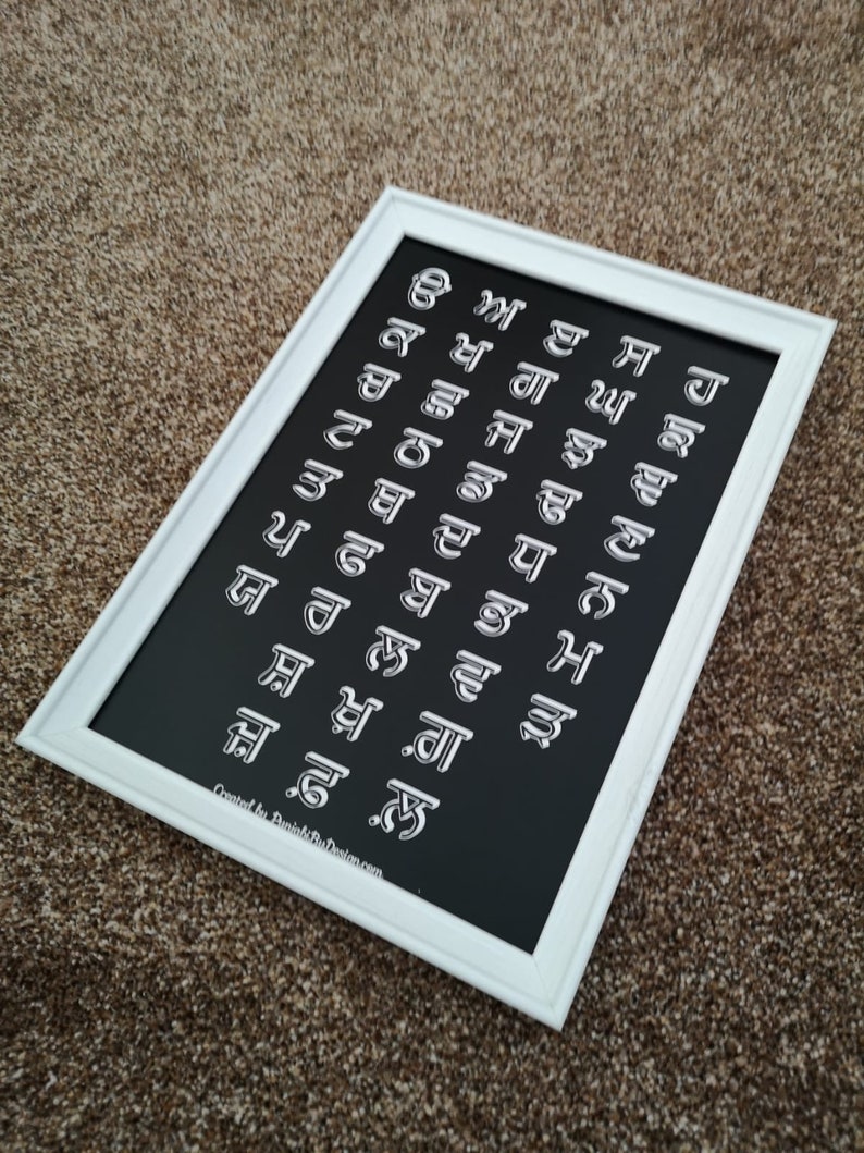 Punjabi Alphabet Poster Etsy UK