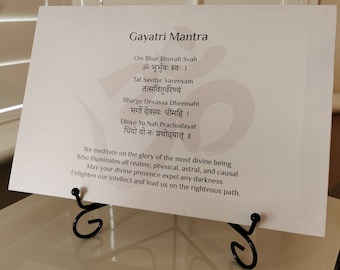 Sacred Gayatri Mantra Canvas Art - With Meaning, Pronunciations and Hindi Translation