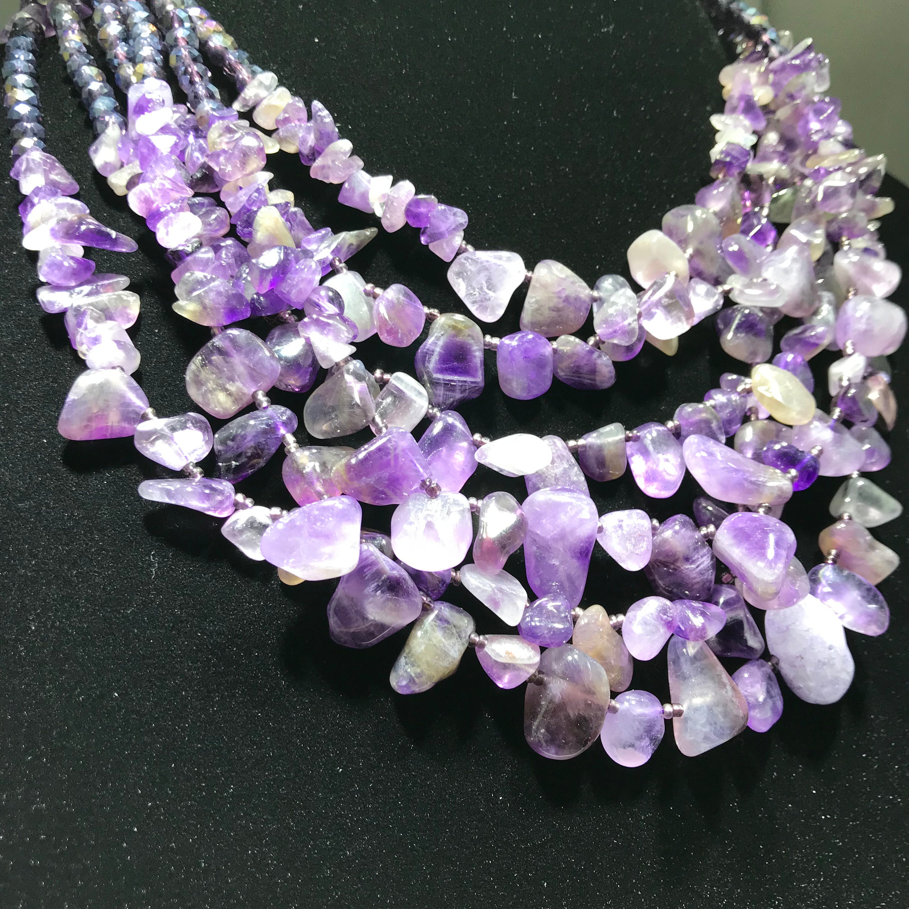 Amethyst Necklace Amethyst Statement Necklace Amethyst and Etsy