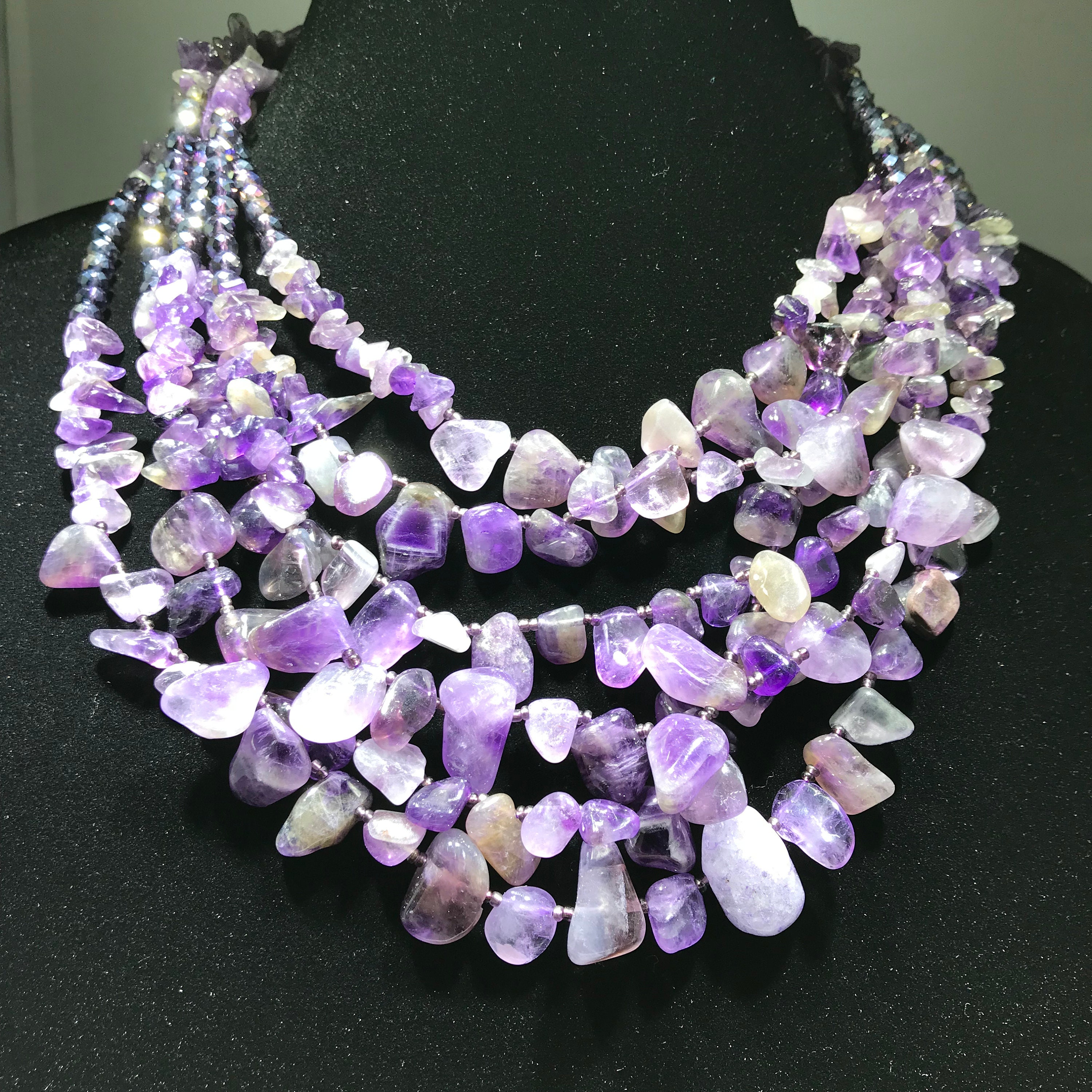 Amethyst Necklace Amethyst Statement Necklace Amethyst and Etsy