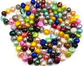 48 inches 9-10mm Multicolor Natural Baroque Pearl Long Chain Sweater Necklace