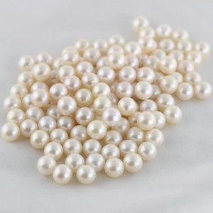9-10mm AAA Natural White Round Half Drilled & Undrilled Fresh Water ...