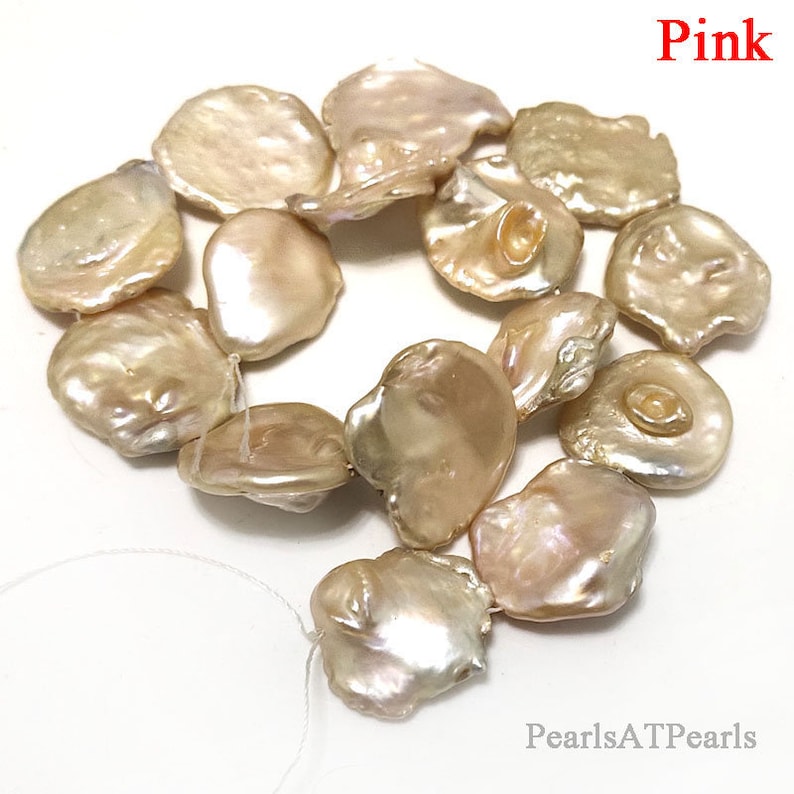16 Inches 2025mm Natural Flat Baroque Keshi Pearl Loose Etsy