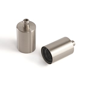 Nickel Full Cap E26 Light Bulb Socket With Cord Grip - Minimalist Medium Base Lamp Holder for Pendant Light Fixture Projects - DIY Lamp Part