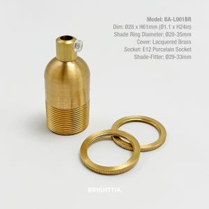 Mosiężny uchwyt na żarówkę E12 z gwintem – UNO Shade-Ready do projektów lamp DIY
