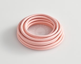 Light Pink Cord - 16Ft Cloth Covered Electrical Wire For DIY Hanging Lamps And Industrial Pendant Lights - Vintage Lamp, Appliance Revival