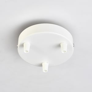 3-Port White Ceiling Canopy With Nylon Cord Grips - 4.7in (120mm) - Plug-In To Hardwired Fixture Conversion Kit - DIY Lighting Lamp Parts