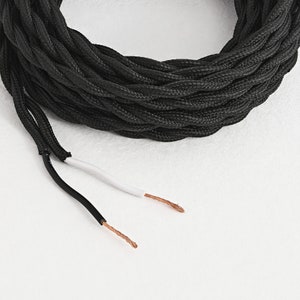 Brass Twisted Fabric Cord - 16ft Braided Cloth Covered Electrical Wire