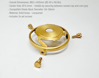 Adaptador de latón de 10 mm para pantallas con cuello de Ø50-56 mm - Piezas para lámparas DIY