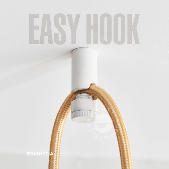 White Easy Hook Minimalist Cord Keeper Hook for Swag Pendant, Chandelier  Lighting & Hanging Plant Wall/ceiling Mountable 6 Colors 