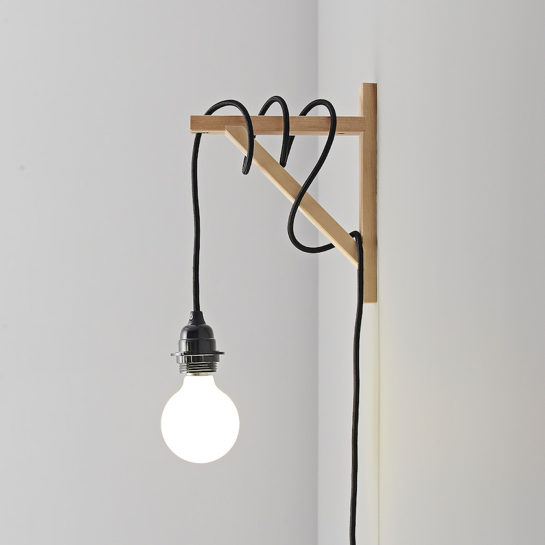 BLACK Plugin Swag Pendant Light Lamp Shade Ready Hanging Etsy