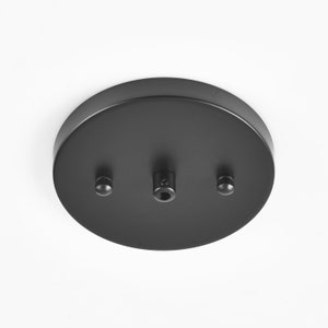 5in Modern Shallow Canopy Kit With Hardware - Matte Black - Plug-In To Hardwire Pendant Light Conversion - DIY Lighting Lamp Parts