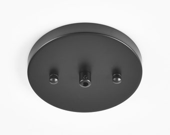 5in Modern Shallow Canopy Kit With Hardware - Matte Black - Plug-In To Hardwire Pendant Light Conversion - DIY Lighting Lamp Parts