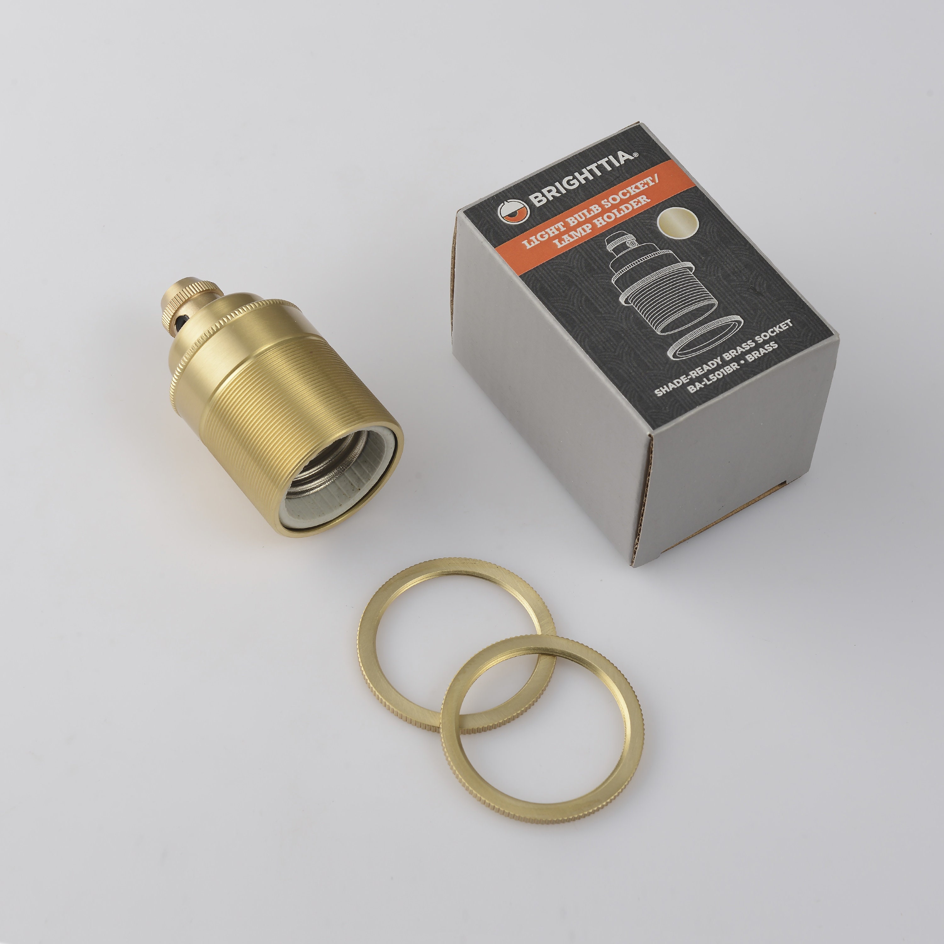 Brass Light Bulb Threaded Socket and Cord Grip Shade Ready - Etsy