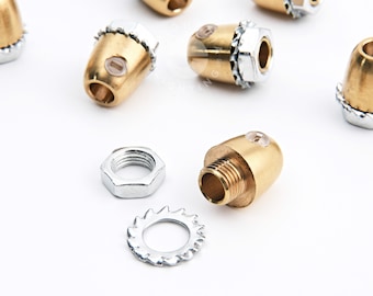 Brass Cord Grip - Cone-Shaped Cable Restraint For Canopy And Light Bulb Socket - DIY Lighting Lamp Parts - Pendant Light Fixture Components