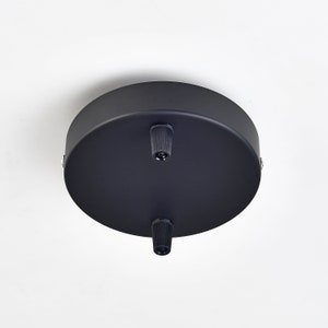 2-Port Black Ceiling Canopy With Nylon Cord Grips - 4.7in (120mm) - Plug-In To Hardwired Fixture Conversion Kit - DIY Lighting Lamp Parts