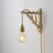 Brass Shade Ready Plug-In Pendant Light With 15ft Cord - Hanging Swag Industrial Lamp - Use As Wall Sconce And Bedside Lamp - New Home Gift 