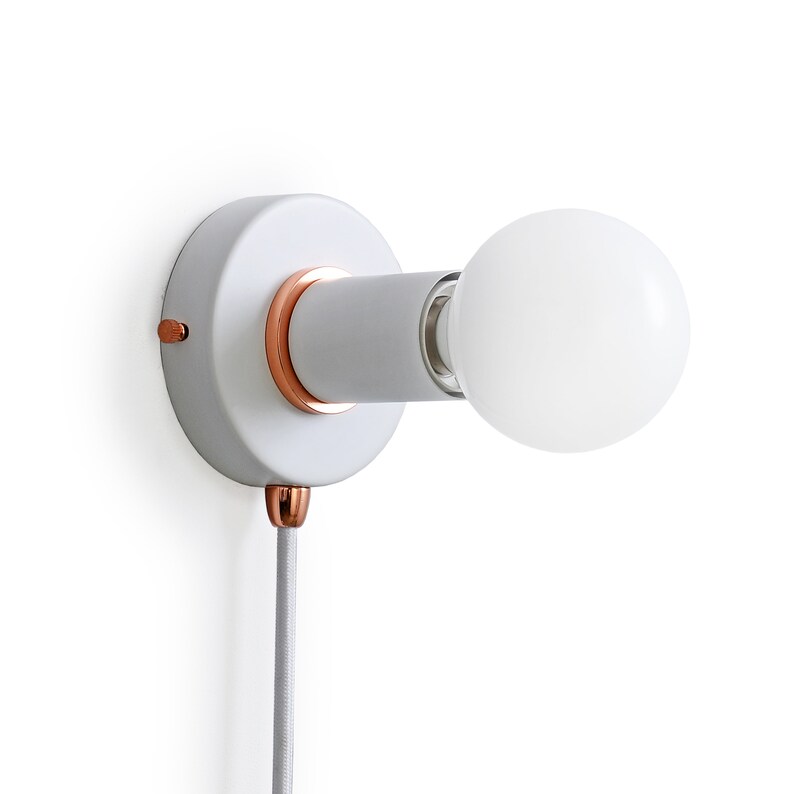 Brushed Gold Plug In Wall Sconce Light With Ring Flush Mount Etsy