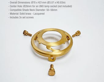 Adaptador de latón Uno de 28 mm para pantallas de lámparas con cuello de Ø50-56 mm.