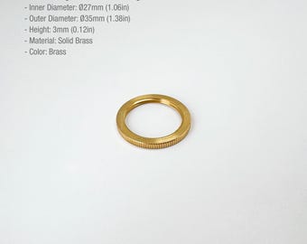 真鍮製E12口金ランプシェードリング（内径27mm/外径35mm） - UNOランプシェードホルダーアダプター交換部品 - DIYランプパーツ