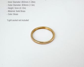 Anneau d'abat-jour fileté en laiton massif (ID32 mm/OD38 mm) pour douille E26/E27 - Remplacement de l'adaptateur de support d'abat-jour UNO - Pièces détachées pour lampes DIY
