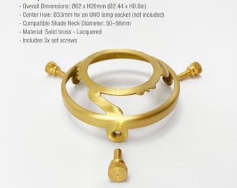 Adaptador de latón de 33 mm estilo UNO con 3 tornillos para pantallas con cuello de Ø50–56 mm