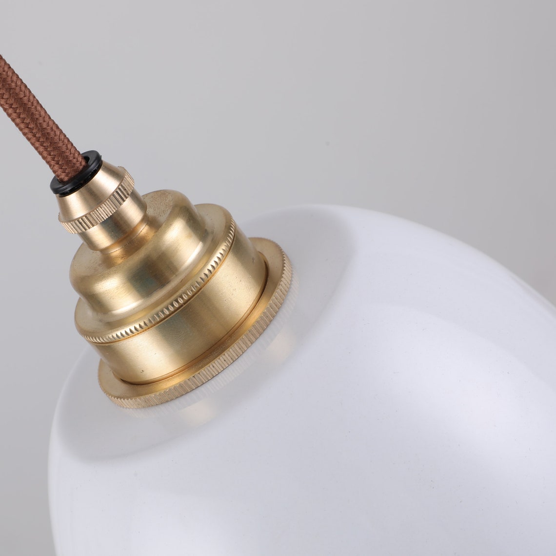 Brass Light Bulb Threaded Socket And Cord Grip Shade Ready Etsy